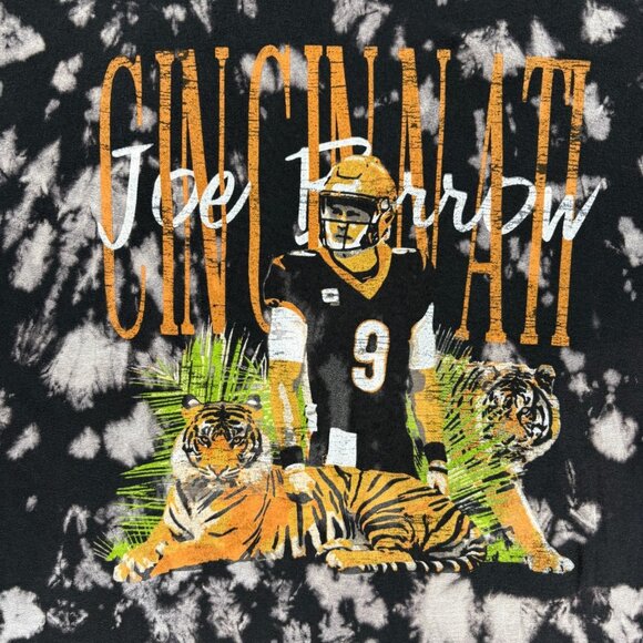 Joe Burrow Cincinnati Bengals Shirt Tie Dye Tigers Bleach Tee Men L NFL Football - Picture 3 of 7
